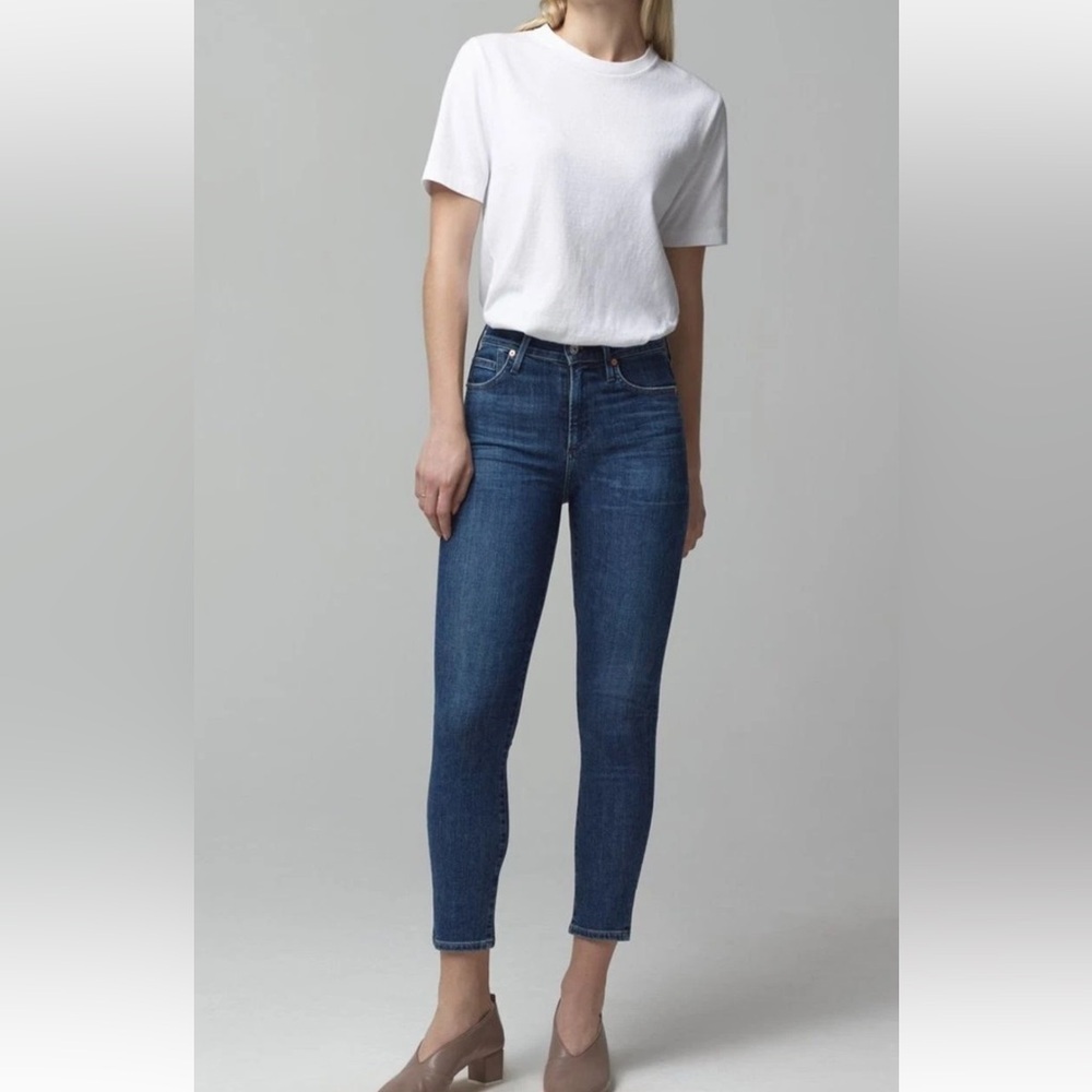 Citizens Of Humanity Dark Blue Ankle Crop Jeans